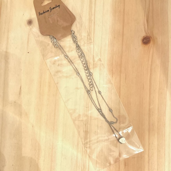 Silver tiny heart choker ball chain choker 2 pieces layering necklace - Picture 7 of 7